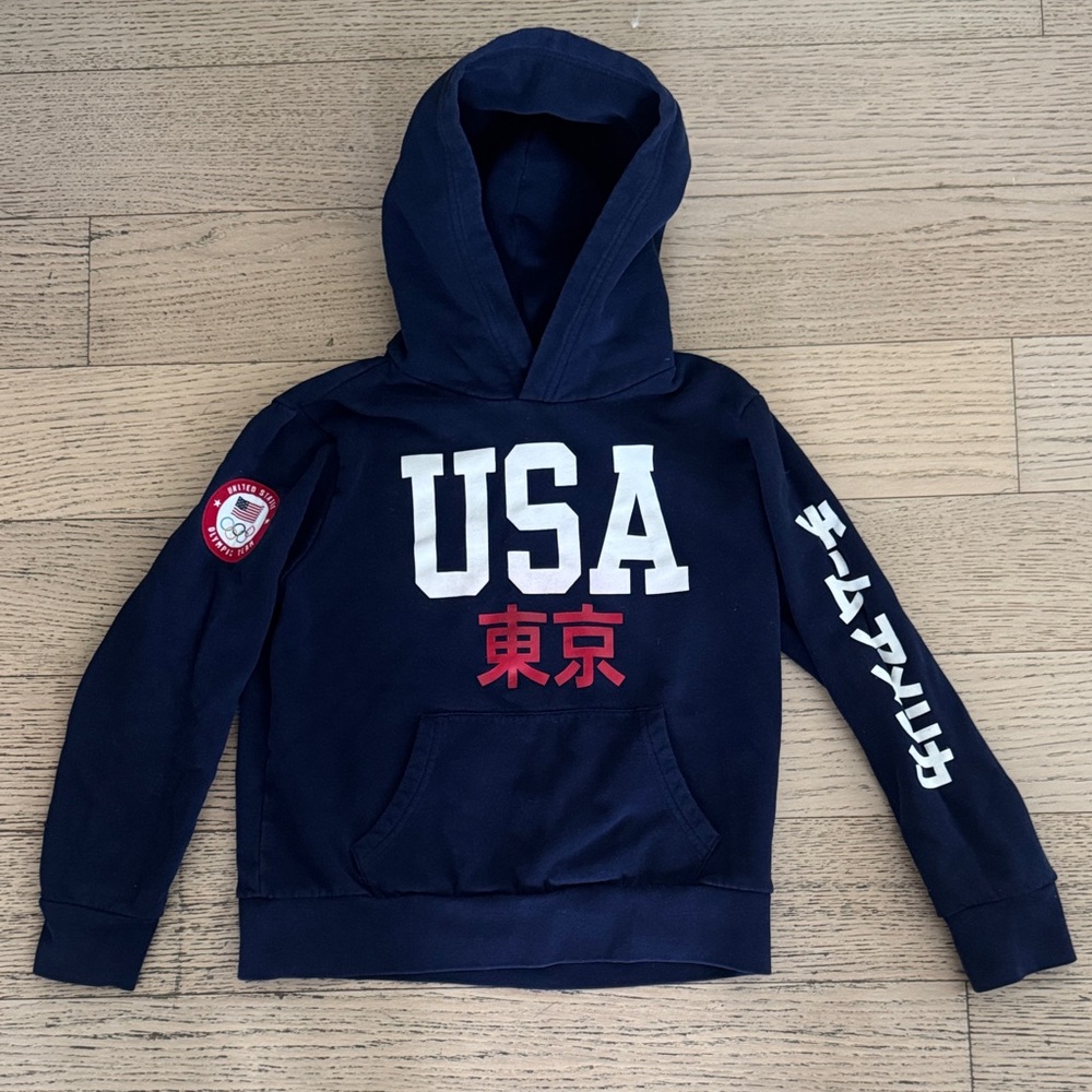 🇺🇸 POLO RALPH LAUREN Team USA Olympic Navy Fleece Hoodie, size Medium (10-12)